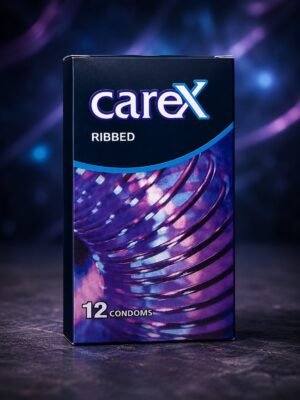 Carex Ribbed Condoms | 12 Pack | Natural Latex | Enhanced Pleasure