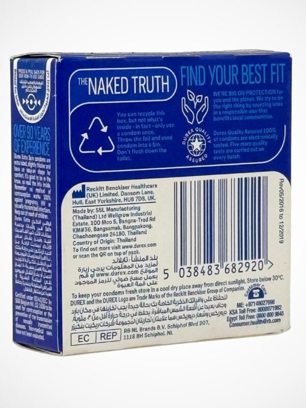 Durex Extra Safe Condoms - 3 Extra Lubed Condoms (Imported)