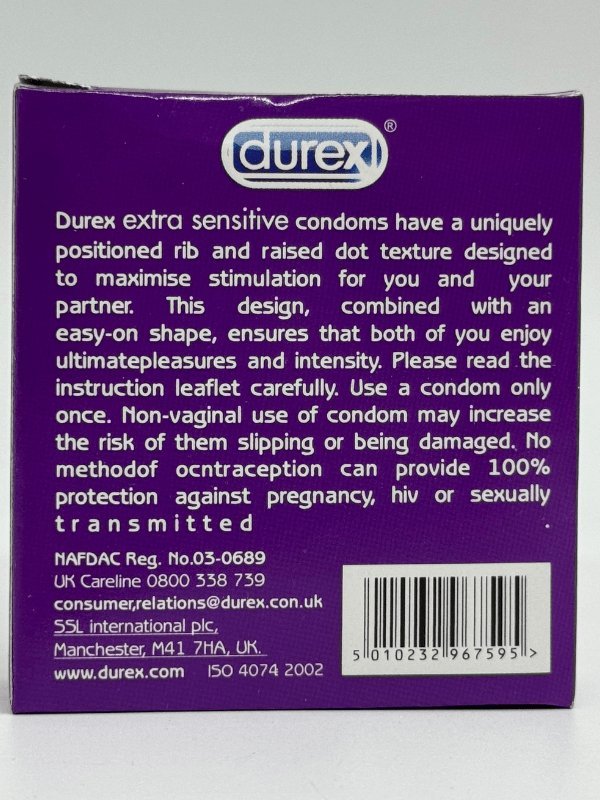 Durex Extra Sensitive Condoms - 3 Ultra Fine Condoms