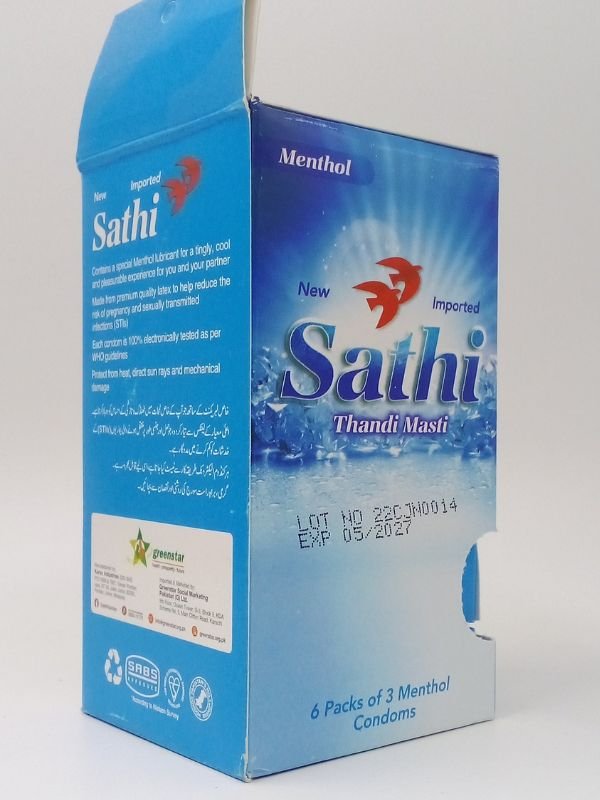 Sathi Condom Menthol Thandi Masti - 6 x 3 Pack of Condoms