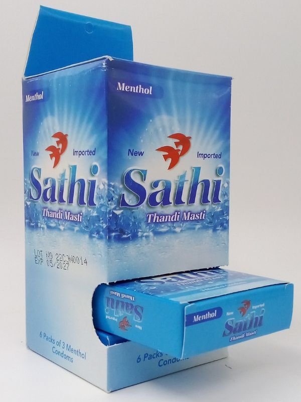 Sathi Condom Menthol Thandi Masti - 6 x 3 Pack of Condoms