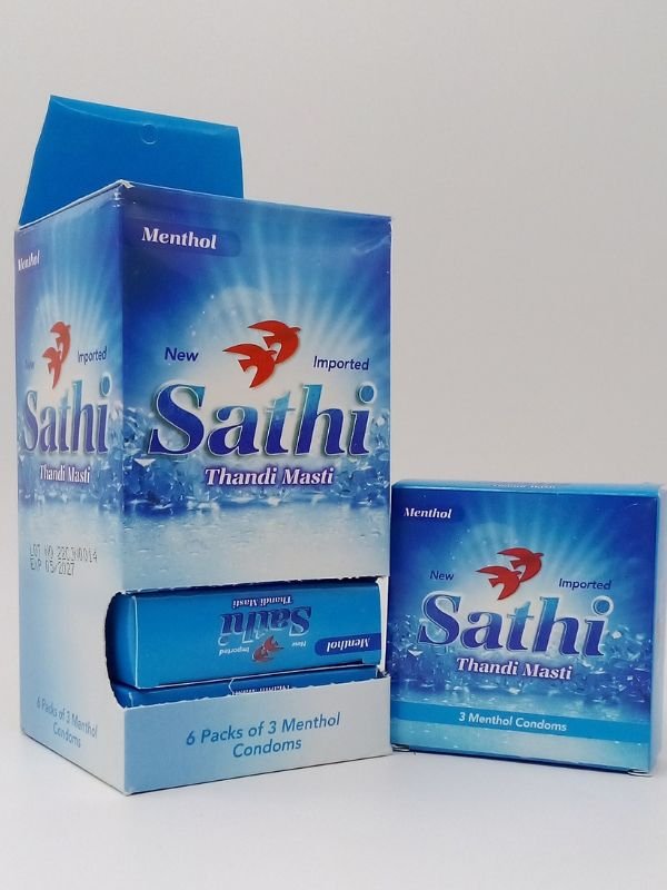 Sathi Condom Menthol Thandi Masti - 6 x 3 Pack of Condoms