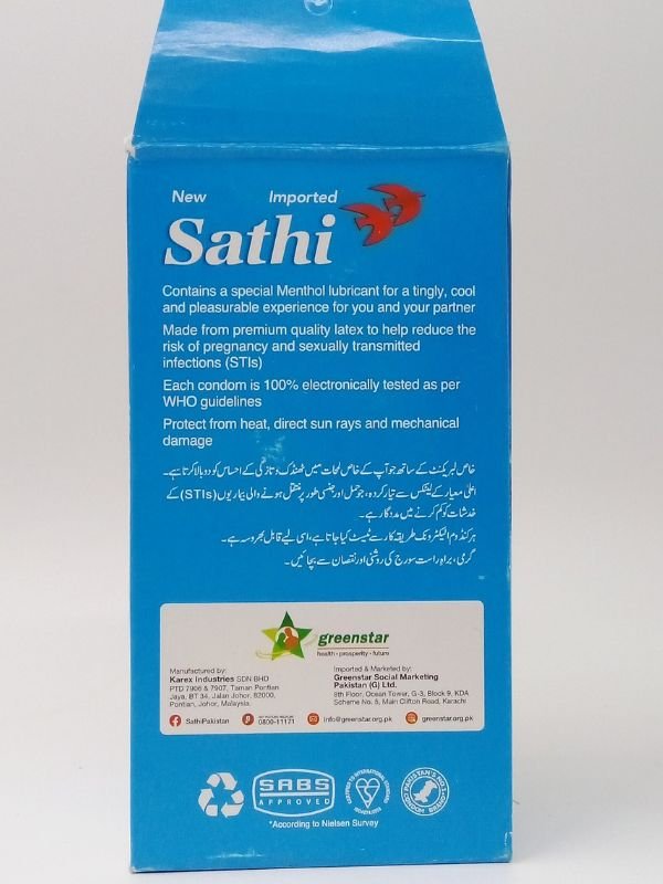 Sathi Condom Menthol Thandi Masti - 6 x 3 Pack of Condoms