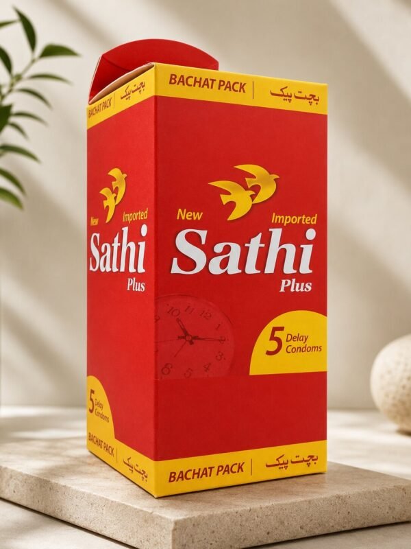 Sathi Plus Delay Condom – Bulk Pack of 30 (6×5) | Long-Lasting Pleasure, WHO & ISO Approved