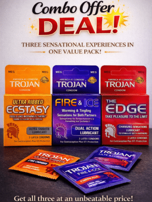 Trojan Condoms Variety Pack - 9 Premium Latex Condoms (3 Styles x 3 Pack)